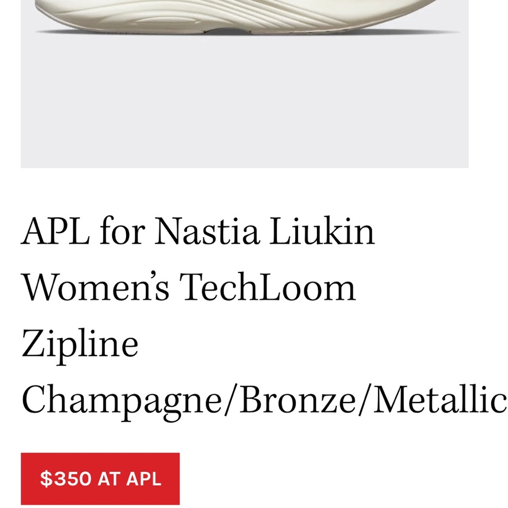 APL X Nastia Liuken TechLoom Zipline Sneakers - Champagne Metallic - Picture 3 of 16